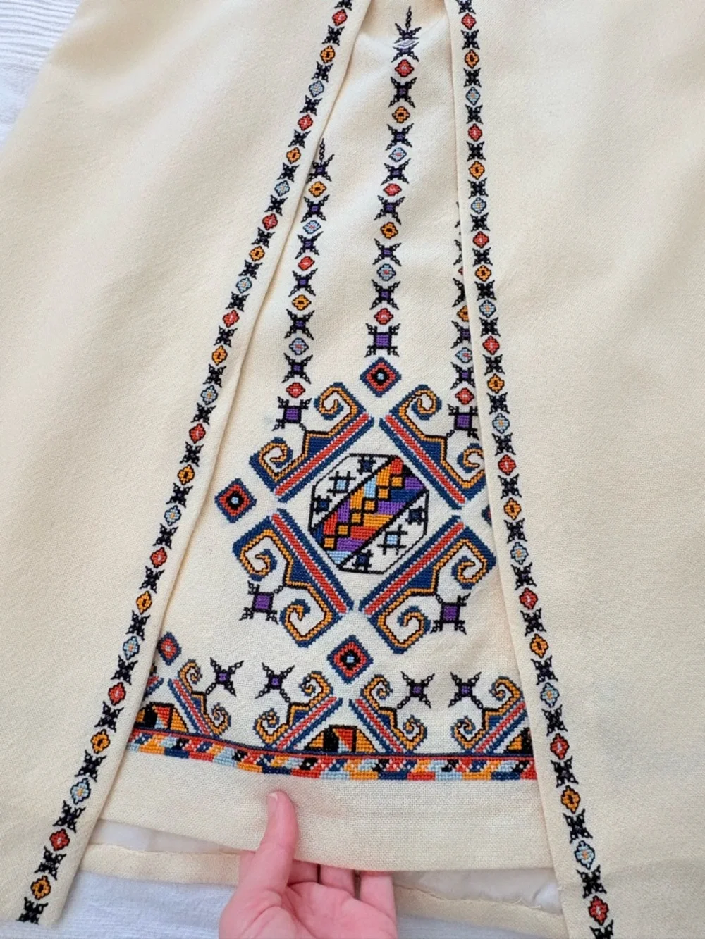 Vintage Narodna Radinost Beograd Folk Art Handcrafted Dress - Size 42 - Picture 7 of 14